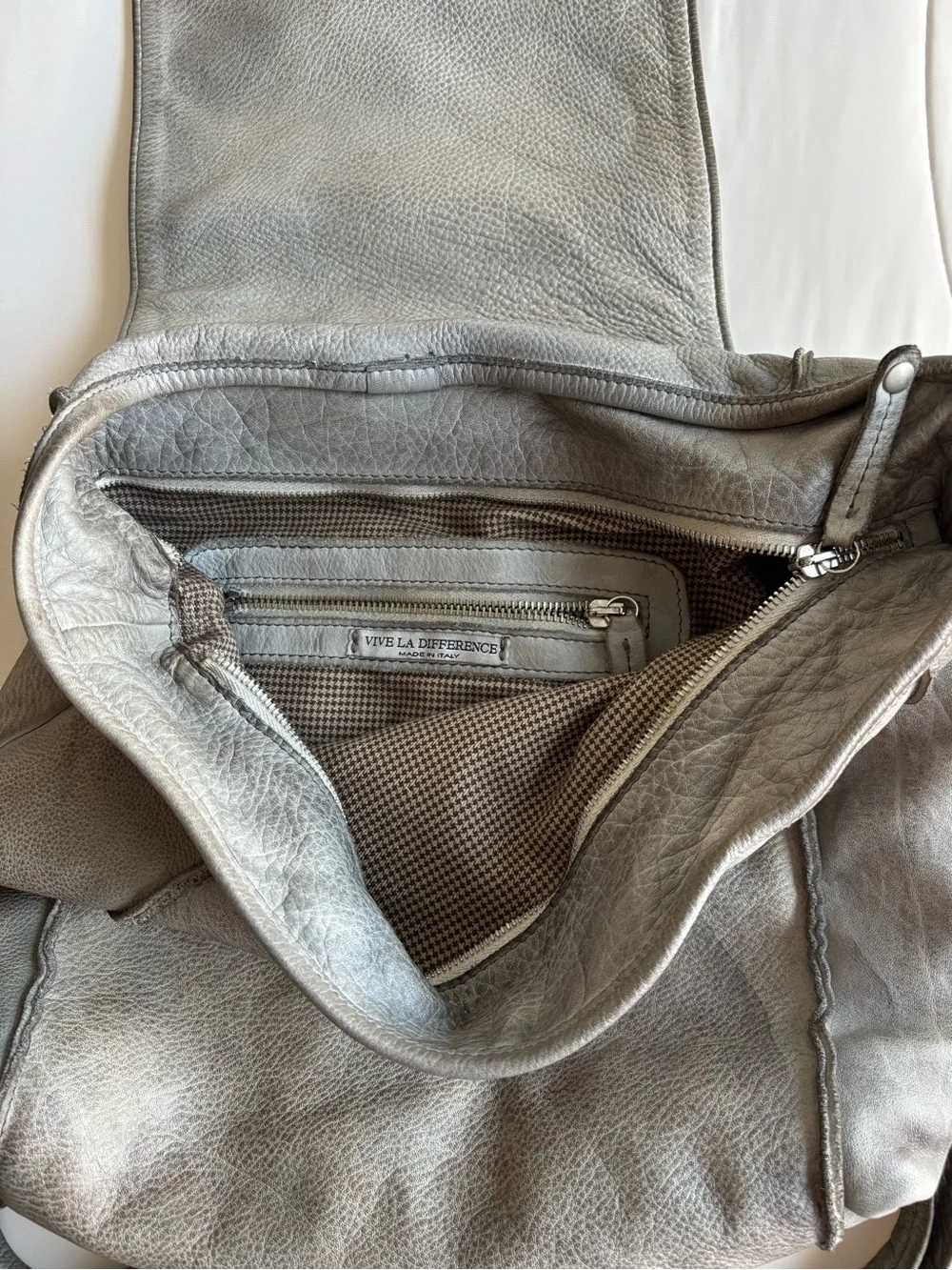 Viva La Difference Sage Green Leather Backpack